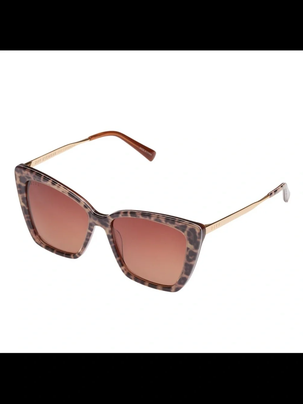 Diff Eyewear Leopard Print Cat Eye Sunglasses - Brown Gradient